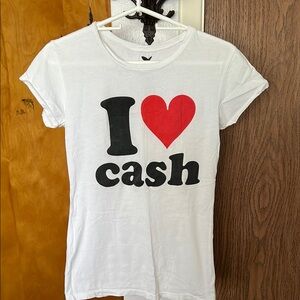 Wet Seal White 'I Love Cash' Tee